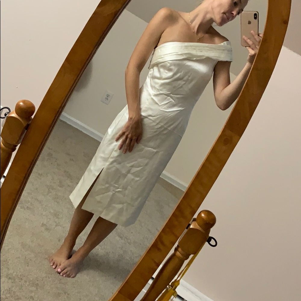 One shoulder silk dress